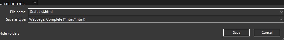 Save dialog naming file Draft List.html