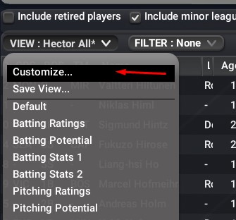 Open VIEW menu and choose Customize