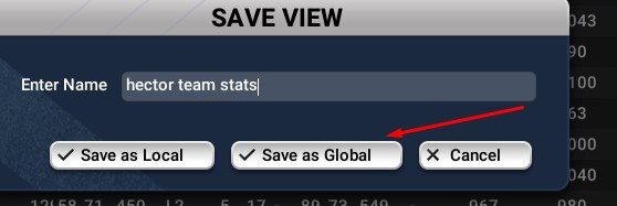 Save View dialog with Save as Global